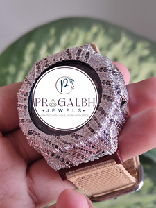 นาฬิกา Pragalbh Jewels ประดับเพชรโมอิสซาไนต์แบบเต็มหน้าปัด ตัวเรือนสแตนเลสสตีล สำหรับผู้ชาย สุดหรู - Product Image 5