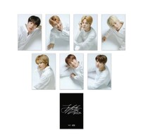 Carte photo originale BTS K-Pop Music Member Sign, lot de 7 pièces, papier noir/blanc, pour tous les âges