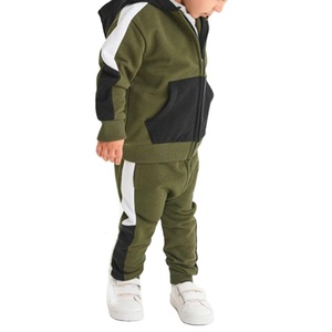 Ensemble de vêtements pour adultes à capuche imprimé en deux pièces de haute qualité, bloc de couleur, sweat-shirt à cordon de serrage en coton personnalisé pour hommes - Product Image 1