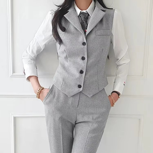 Traje de Oficina Vintage de Alta Calidad para Mujer, Ropa de Trabajo, Pantalones Formales, Blazer, Chaleco y Pantalones, Conjunto de 3 Piezas - Product Image 3