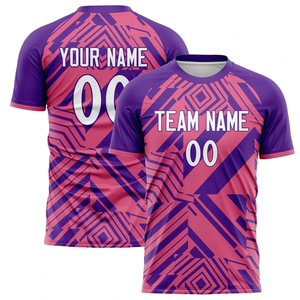 Camiseta de Fútbol Unisex Personalizada con Estampado Completo, Cuello Redondo, Manga Corta, Nombres y Números de Equipo Personalizados, Absorbe la Humedad, Transpirable, 100% - Product Image 4