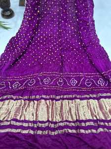 Dupatta en soie Gajji pure, bandhani, traditionnel, tie-dye, fait main, ethnique, pour femmes - Product Image 2