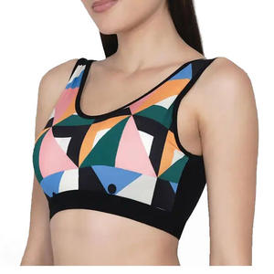 Soutien-gorge de sport pour femme, imprimé nuages bleu rose, haut court de yoga, maintien élevé, respirant, débardeur de fitness, vente en gros, vêtements de sport par sublimation - Product Image 4