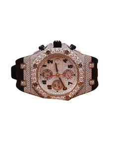 Montre de qualité supérieure, forme ronde, or blanc, pour homme, mouvement quartz, disponible à prix abordable - Product Image 1