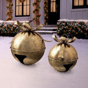 Cloche en métal de Noël à suspendre, ornement décoratif de fête, accent mural de porte, style vintage, cloche à grelots pour la décoration de la maison - Product Image 6