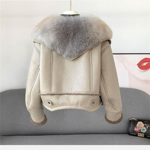 Women's Genuine Leather Eco-Friendly Finished Jacket (3 Colors) Biker Style with Zip Pockets Regular Coat for Winter - Product Image 4