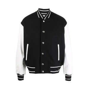 Chaqueta Varsity de Alta Calidad para Hombre con Parches Bordados, Chaqueta Bomber Varsity para Hombre con Cuerpo de Lana y Mangas de Cuero - Product Image 1