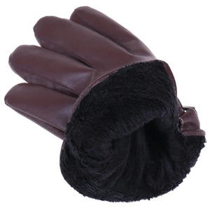 Men Fashion Waterproof Driving Thin For Touch Screen Brown Guantes Men's Winter Leather <b>Warm</b> <b>Gloves</b> - Product Image 4