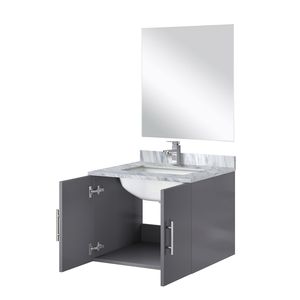 Grigio scuro 24 pollici. L X 22 Pollici Mobile Bagno Singolo con Top in Marmo di Carrara 18 Pollici Set Rubinetto a Specchio per Bagni Piccoli - Product Image 5