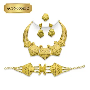 Gold Plated Brass Box <b>Chain</b> Geometric Engraved Traditional Design 18K Gold Plated Charm Necklace Set One Gram Exclusive Fashion - Product Image 2