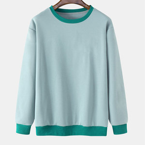 เสื้อสเวตเชิ้ตผู้ชายสไตล์โมเดิร์น ผ้าคอตตอนผสม ดีไซน์เรียบง่าย ทรงหลวม ใส่สบาย เหมาะสำหรับสตรีทแวร์และชุดลำลองของผู้ชาย - Product Image 1
