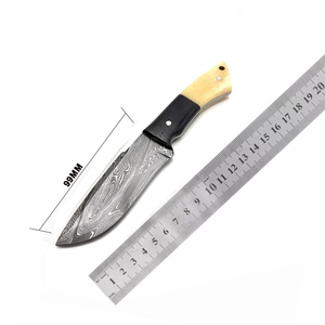 Cuchillo de Caza Hecho a Mano de Acero Inoxidable, Hoja Fija de Espiga Completa, Cuchillo Táctico para Supervivencia al Aire Libre, Camping y Bushcraft, con Funda de Cuero - Product Image 5