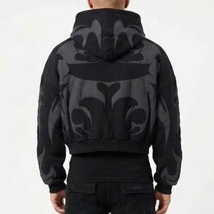 Sudadera con Capucha Oversize para Hombre, Diseño Tribal Negro, Estilo Urbano, Felpa Francesa, Manga Regular, Ropa de Otoño - Product Image 2