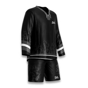 Custom Ice Hockey Jersey Set Blue White Sublimated V-Neck Full Sleeve <b>Moisture</b> Wicking 100% Polyester Adult Unisex Custom Team - Product Image 3