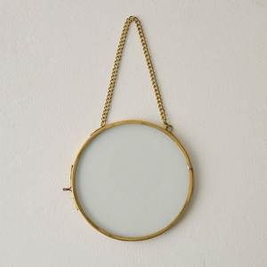 Handmade Round Golden Home Decor Glass & Metal Hanging Picture <b>Frame</b> for <b>Wall</b> Decor with 2 Sides Glass 6x6 Inches Glass <b>Frame</b> - Product Image 5
