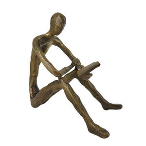 Sculpture minimaliste en fer noir représentant une figure humaine, statue de table pour le salon, décoration de la maison, sculpture de bureau - Product Image 5