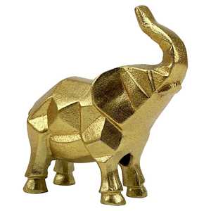 16.5cm H X 6.5cm W X 17cm L Aluminium <b>Elephant</b> Sculpture Handmade Modern Artistic Eco-Friendly Durable Tabletop <b>Decor</b> - Product Image 1