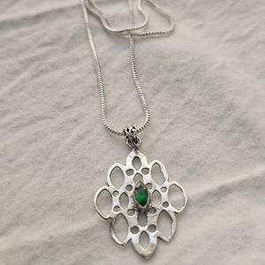Marquise Cut German <b>Silver</b> Green Zircon Natural Green Women Engagement Jewelry For Women Necklace Handmade Gemstone jewelry - Product Image 1