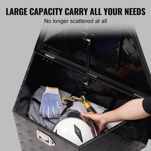 Aluminum Alloy Heavy Duty Trailer Tongue <b>Box</b> Diamond Plate <b>Tool</b> Chest with Lock Keys for <b>Storage</b> and Utilization - Product Image 3