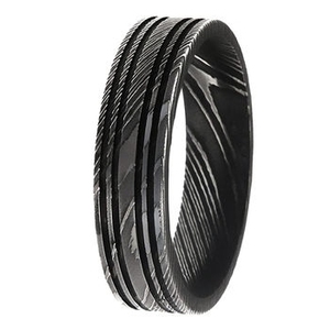 Anillo de Boda de Acero de Damasco Forjado de Alta Calidad para Hombre, Patrón Único en Capas, Joyería de Moda Duradera, Proveedor - Product Image 4