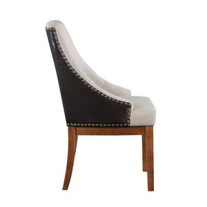 Set di 2 Sedie Laterali Gilsea in Pelle Sintetica Marrone con Finitura in Tessuto Marrone - Product Image 6