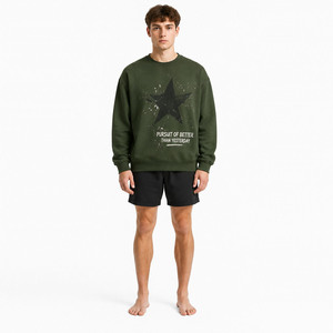 Sweat-shirt à col rond pour homme, imprimé numérique, 100% coton molletonné, coupe classique, pull-over, logo personnalisé, streetwear, fabricant OEM - Product Image 1