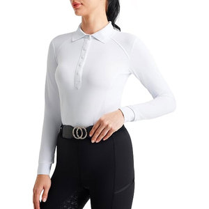 <b>Womens</b> Sports Equestrian <b>Long</b> <b>Sleeve</b> Slim Fit <b>Polo</b> <b>Shirts</b> Horse Riding UPF 50+ Sun Protection Quick Dry Moisture-Wicking - Product Image 4
