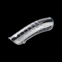 Lot de 120 moules papillon en plastique transparent double forme pour extension rapide des ongles en gel, à usage unique