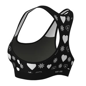 Soutien-gorge de sport sans couture ajustable pour femme, couleur unie, motif floral, séchage rapide, antichoc, pour yoga et gym, vente en gros - Product Image 4