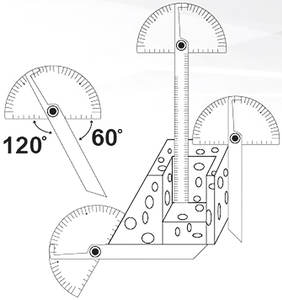 Transportador de ángulos semicircular de acero inoxidable con acabado pulido, grado industrial y bricolaje, personalizable OEM/ODM - Product Image 3