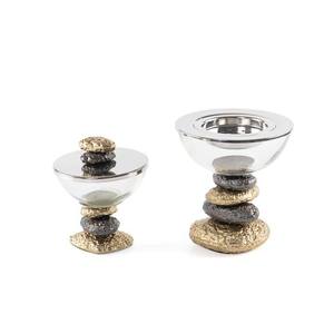 Quemador de incienso de lujo al por mayor, de cristal y metal, con diseño de piedra Zen apilable, para Bakhoor de Arabia Saudita, Majlis Oud Dakhoon, ideal como regalo. - Product Image 2