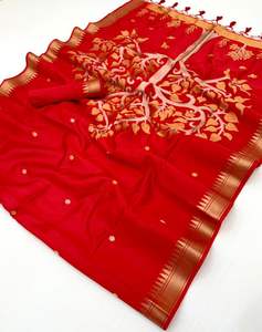 Magnifique sari en soie pure avec un travail de tissage complexe, confortable et élégant pour les mariées et les festivals, sari prêt-à-porter. - Product Image 6