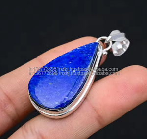 Colgante de piedras preciosas de lapislázuli, colgante de joyería, joyería de plata de ley 925, colgante de regalo de compromiso para madre, joyería diaria - Product Image 2