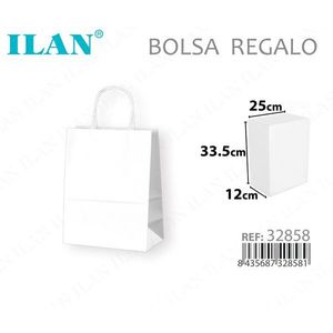 Sacchetto regalo in carta Iln 25x12x33,5 cm con manico bianco per confezioni regalo - Product Image 3