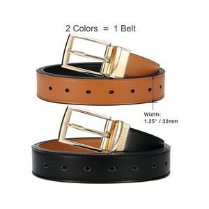 Cinturones de Vestir Casuales de Cuero para Hombre, Personalizables Directo de Fábrica, Hebilla de Acero, Logotipo Personalizado, Cinturón de Vestir Duradero y Ligero - Product Image 3