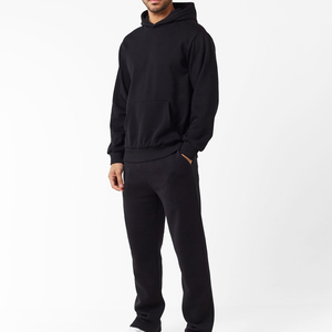 Ensemble survêtement hiver homme 2026 : Hoodie oversize à épaules tombantes et pantalon de jogging en molleton de coton épais coupe ample - Product Image 1