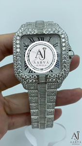 AARVA JEWELS หรูหรา มิโยตะ สแควร์ ไดมอนด์นาฬิกาสแตนเลสสตีล อนาล็อก ควอตซ์ ผู้หญิง 30 มม. คริสตัลแซฟไฟร์ 20 มม. ตัวล็อคแบบพับได้ - Product Image 2