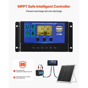 ที่ชาร์จแบตเตอรี่แผงพลังงานแสงอาทิตย์ MPPT อัจฉริยะ20W 12V ที่บำรุงรักษาแบบหยดพร้อมตัวควบคุมการชาร์จพลังงานแสงอาทิตย์ - Product Image 3
