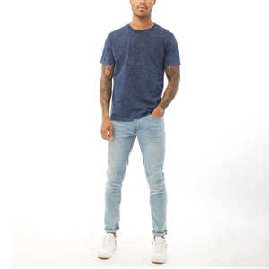 T-shirt surdimensionné en coton 100% tricoté, délavé à l'acide, respirant et à séchage rapide, personnalisable en gros pour hommes - Product Image 4