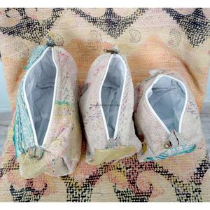 New Design Vintage Kantha <b>Patchwork</b> Tassel Zipper Closure Eco-Friendly 3-Pouch Set Cosmetic <b>Bag</b> for Wedding & Return Gifts - Product Image 6