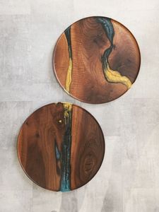 Eco Friendly Acacia Wooden Coasters Epoxy Resin Modern <b>Square</b> Non Slip Heat Resistant <b>Table</b> Mats Home <b>Bar</b> Best Price - Product Image 2
