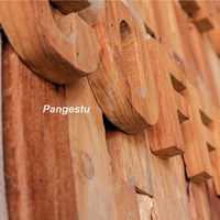 Elegantes Paneles de Pared de Teca Reciclada PANGESTU Indonesios con Diseño Geométrico Moderno para Entretenimiento en el Hogar