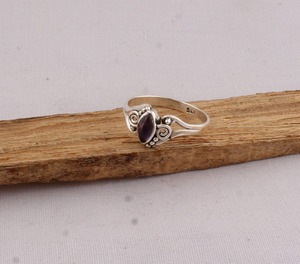 Wholesale Natural Amethyst Marquise Cabochon <b>Ring</b> 925 Sterling <b>Silver</b> Vintage <b>Statement</b> <b>Rings</b> Semi Precious Gemstone Jewelry - Product Image 5