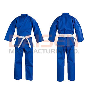 Uniforme de judo bleu pour garçons, 100% coton, vêtements d'arts martiaux durables, coupe régulière, ceinture blanche incluse - Product Image 4