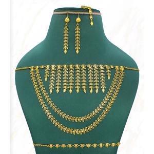 Gold Plated Trendy Brass Imitation Jewelry <b>Sets</b> With Earrings, Perfect Collection for Ramadan, Traditional Jewelry for Women - Product Image 1