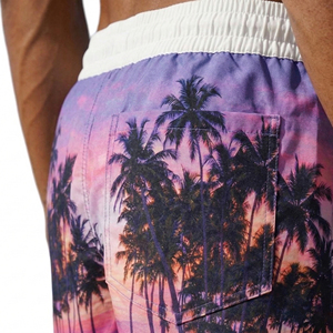 Shorts de bain mi-longs pour hommes grande taille, personnalisables avec logo, en maille respirante, légers, séchage rapide, 100% polyester de haute qualité, pour l'été - Product Image 2