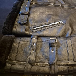 Men's Winter Genuine Leather jacket <b>Sherpa</b> <b>Lined</b> jacket - Product Image 6