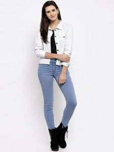 Veste en jean classique pour femme, manches longues, style basique, en coton, décontractée, streetwear, fournisseur OEM - Product Image 6