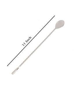 Cuillère de bar en acier inoxydable pour restaurant, long manche, ustensile pour mélanger les cocktails, mélangeur de boissons, outil de barman professionnel, articles de bar D - Product Image 2
