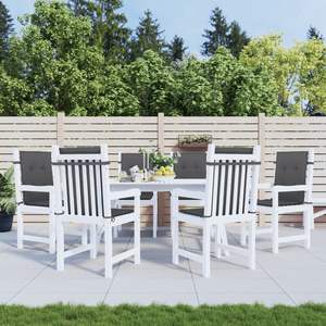 Juego de 6 Cojines para Sillas de Exterior de Respaldo Bajo, Color Antracita Melange, Cojines de Patio de Calidad Premium - Product Image 3